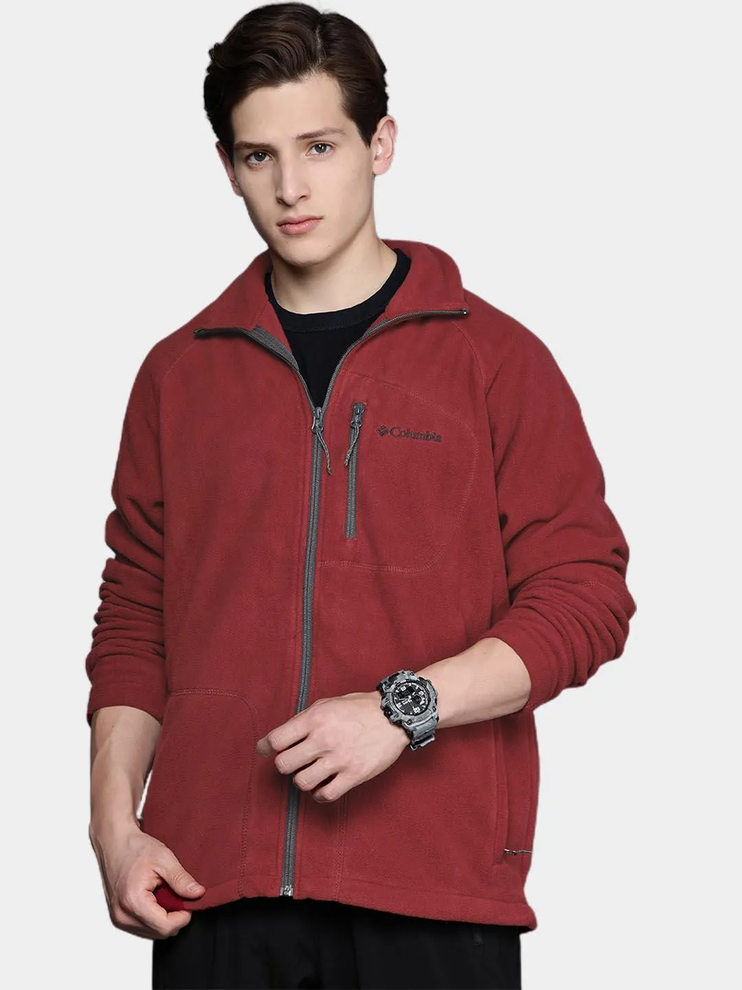 Columbia Men Red Fast Trek II Fleece Jacket