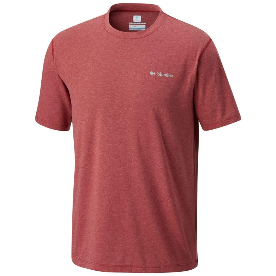 Columbia Men Red Omni-Freeze Silver Ridge Zero Tshirt