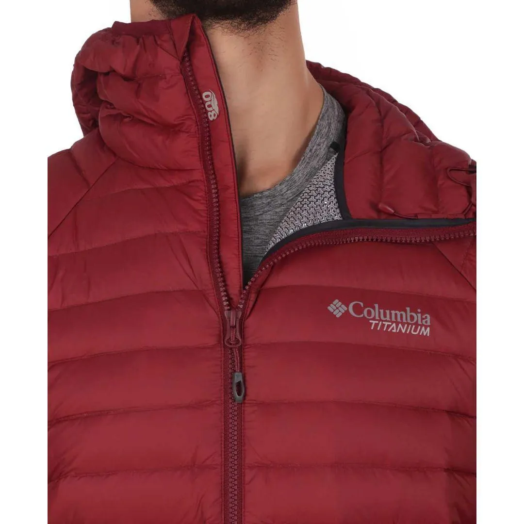 Columbia Men Red Omni-Heat 3D Alpha Trail Hooded Down Jacket