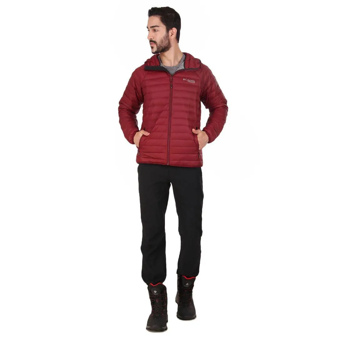 Columbia Men Red Omni-Heat 3D Alpha Trail Hooded Down Jacket