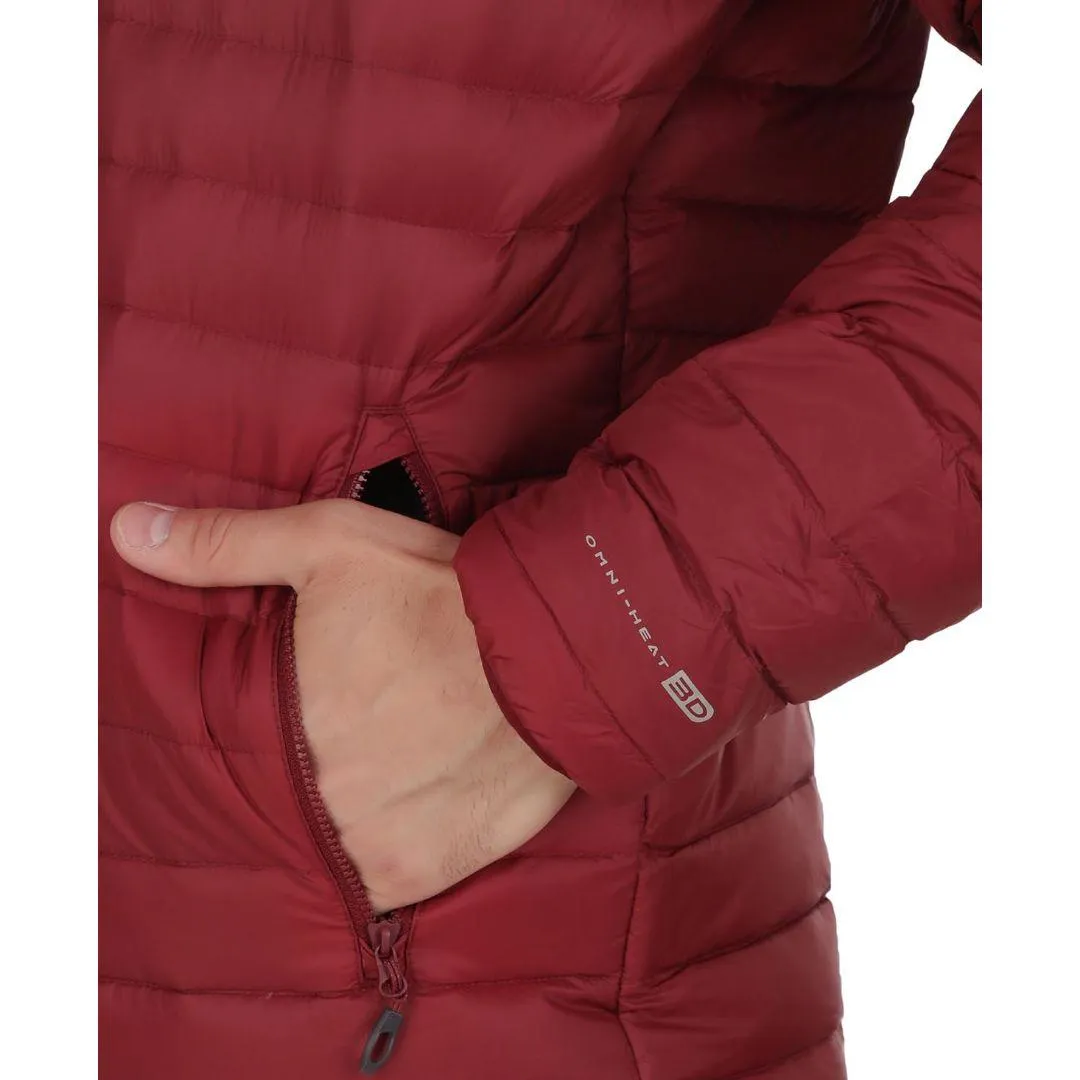 Columbia Men Red Omni-Heat 3D Alpha Trail Hooded Down Jacket