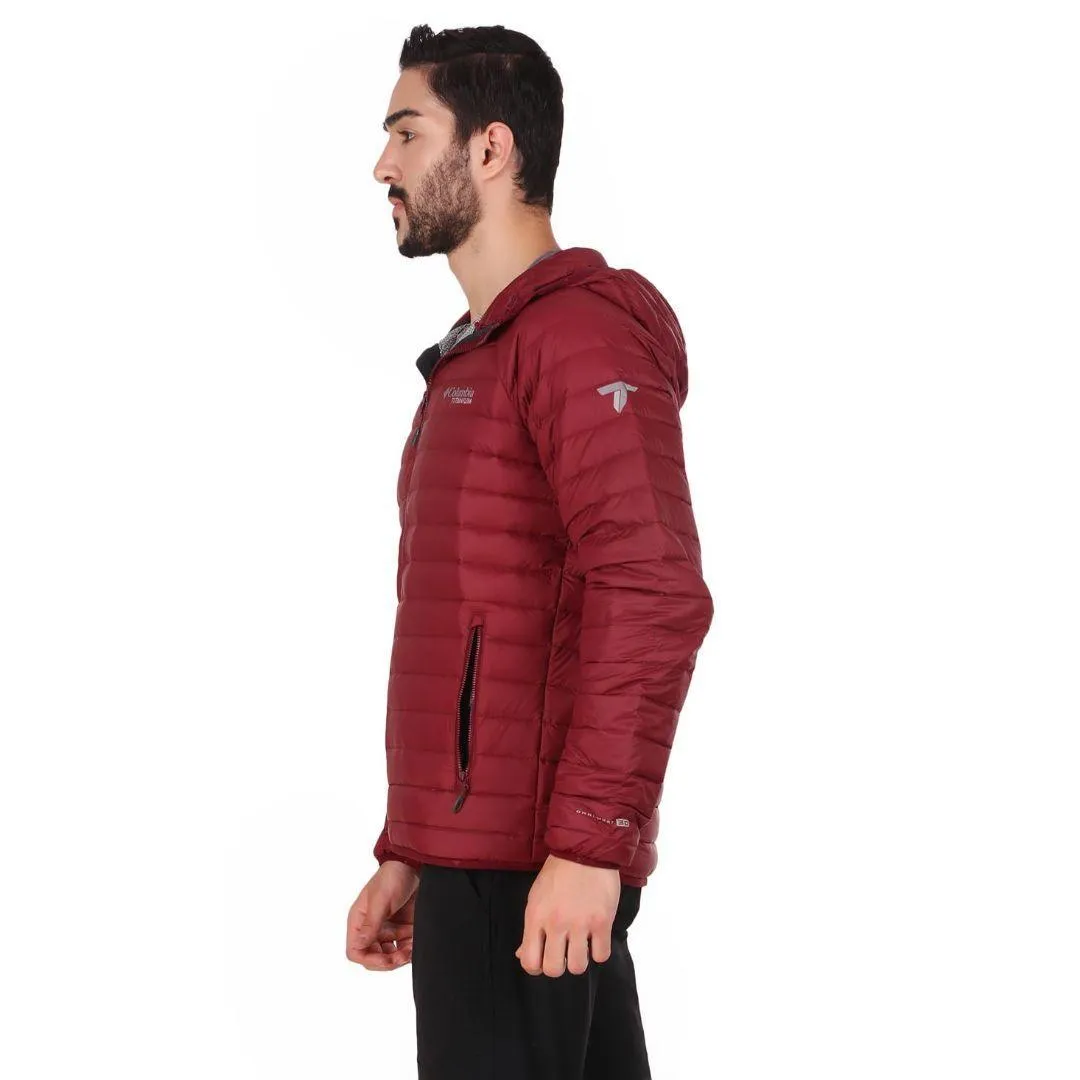 Columbia Men Red Omni-Heat 3D Alpha Trail Hooded Down Jacket