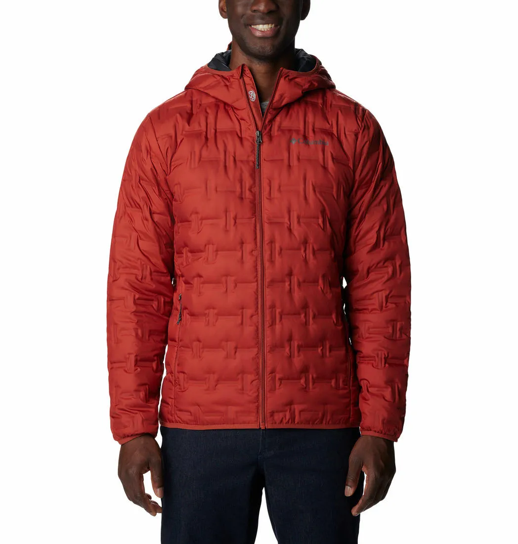 Columbia Men Red Omni-Heat Reflective Delta Ridge Hooded Down Jacket