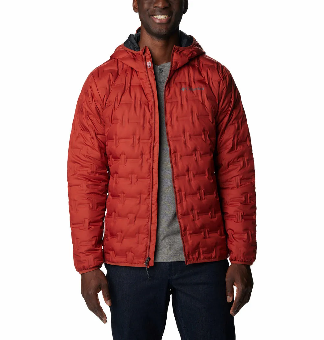 Columbia Men Red Omni-Heat Reflective Delta Ridge Hooded Down Jacket
