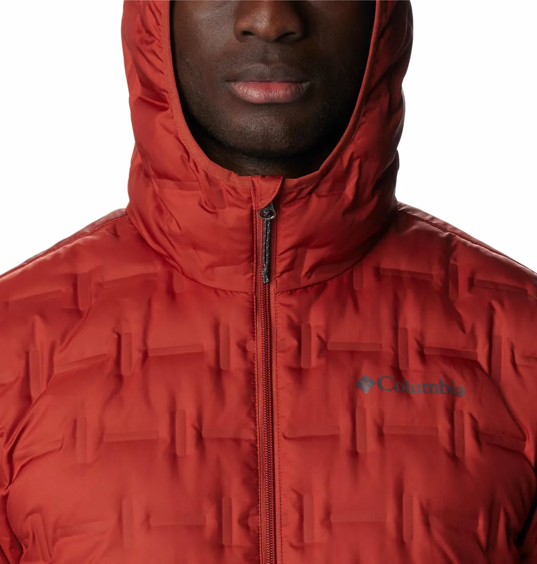 Columbia Men Red Omni-Heat Reflective Delta Ridge Hooded Down Jacket