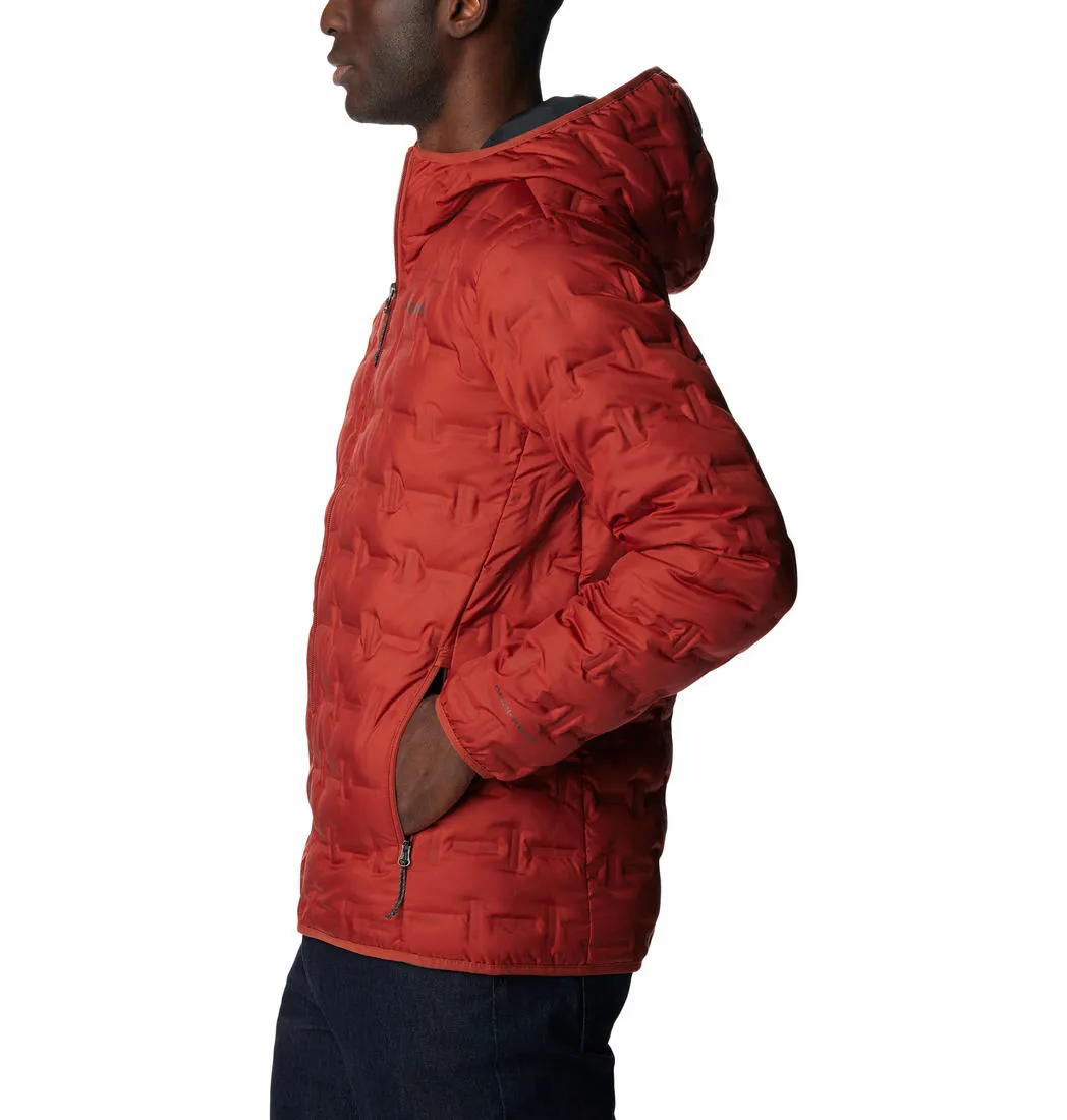Columbia Men Red Omni-Heat Reflective Delta Ridge Hooded Down Jacket
