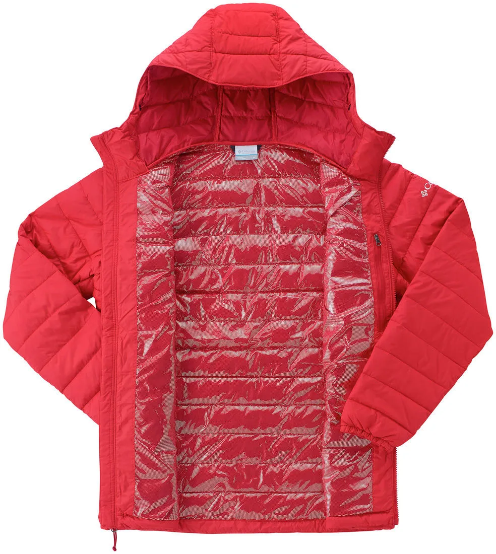 Columbia Men Red Omni-Heat Reflective Powder Lite Hooded Jacket