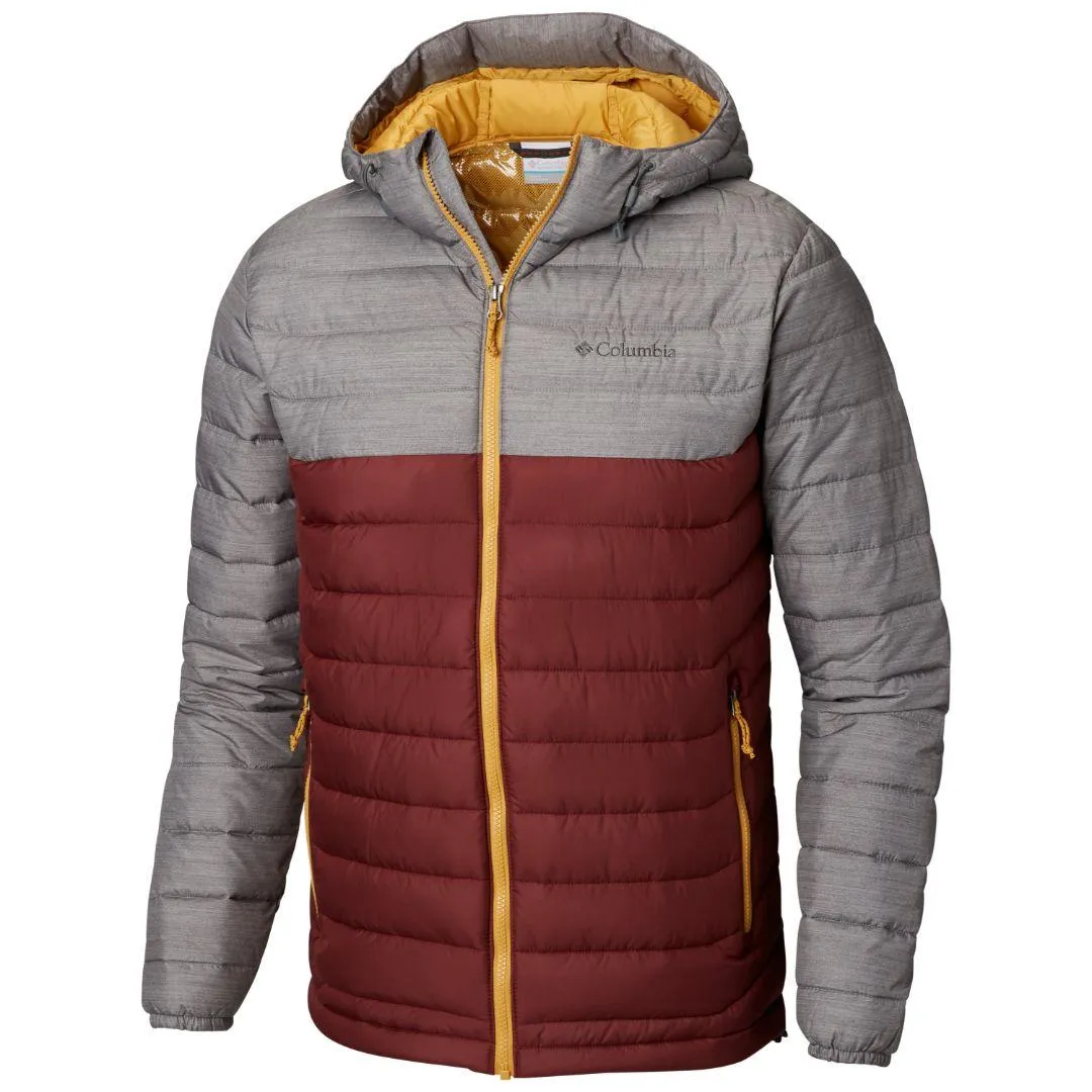 Columbia Men Red Omni-Heat Reflective Powder Lite Hooded Jacket