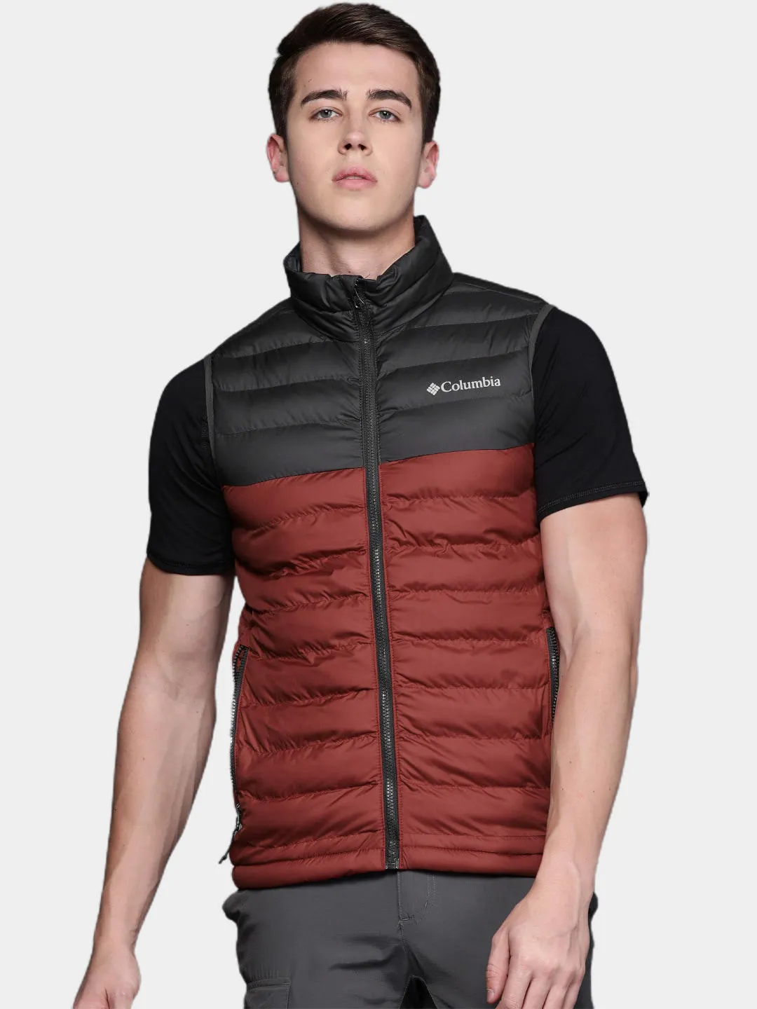 Columbia Men Red Omni-Heat Reflective Powder Lite Vest