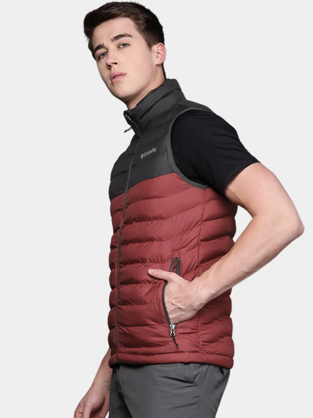 Columbia Men Red Omni-Heat Reflective Powder Lite Vest