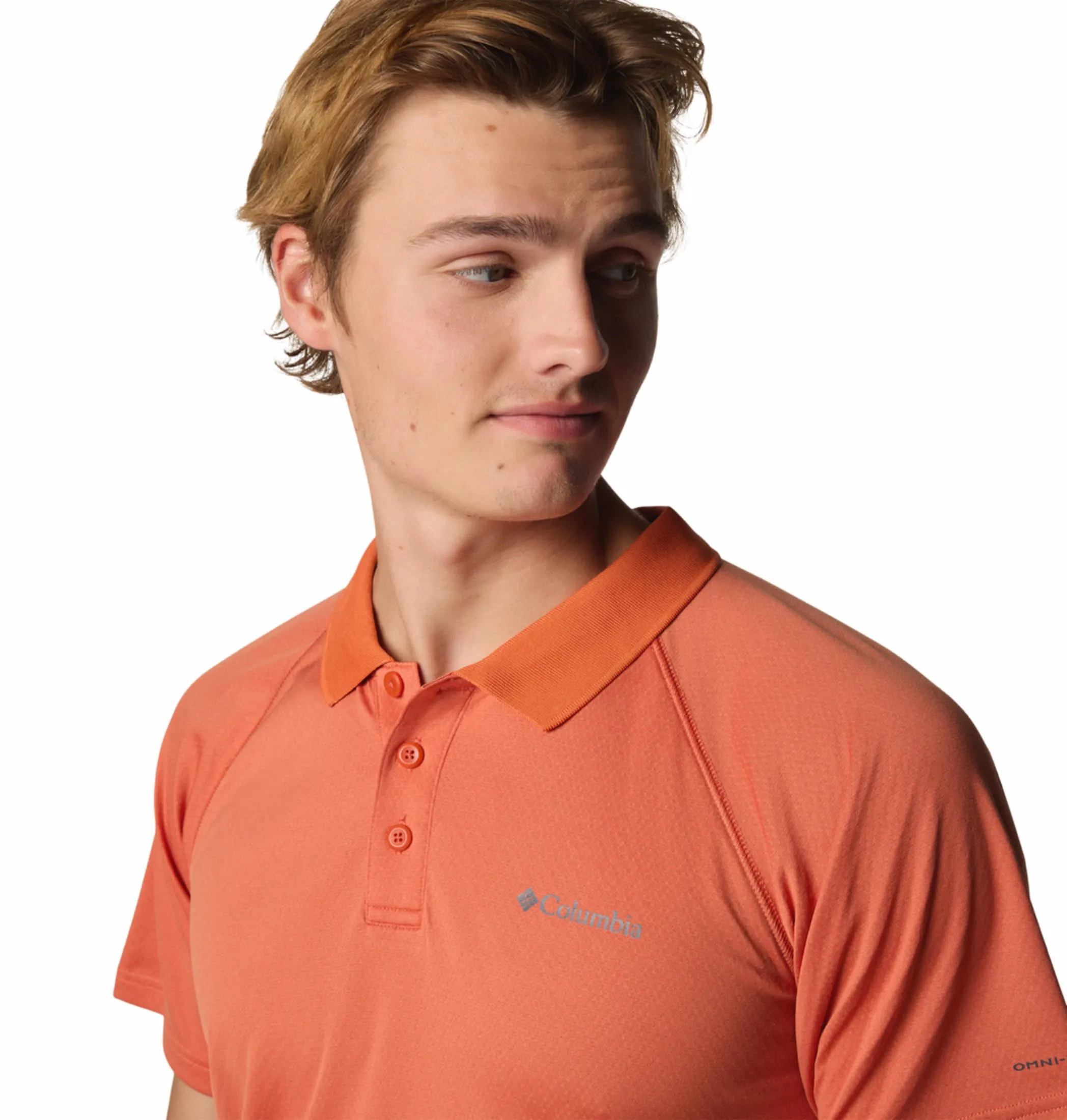 Columbia Men Red Omni-Shade Alpine Chill Pro Polo Tshirt