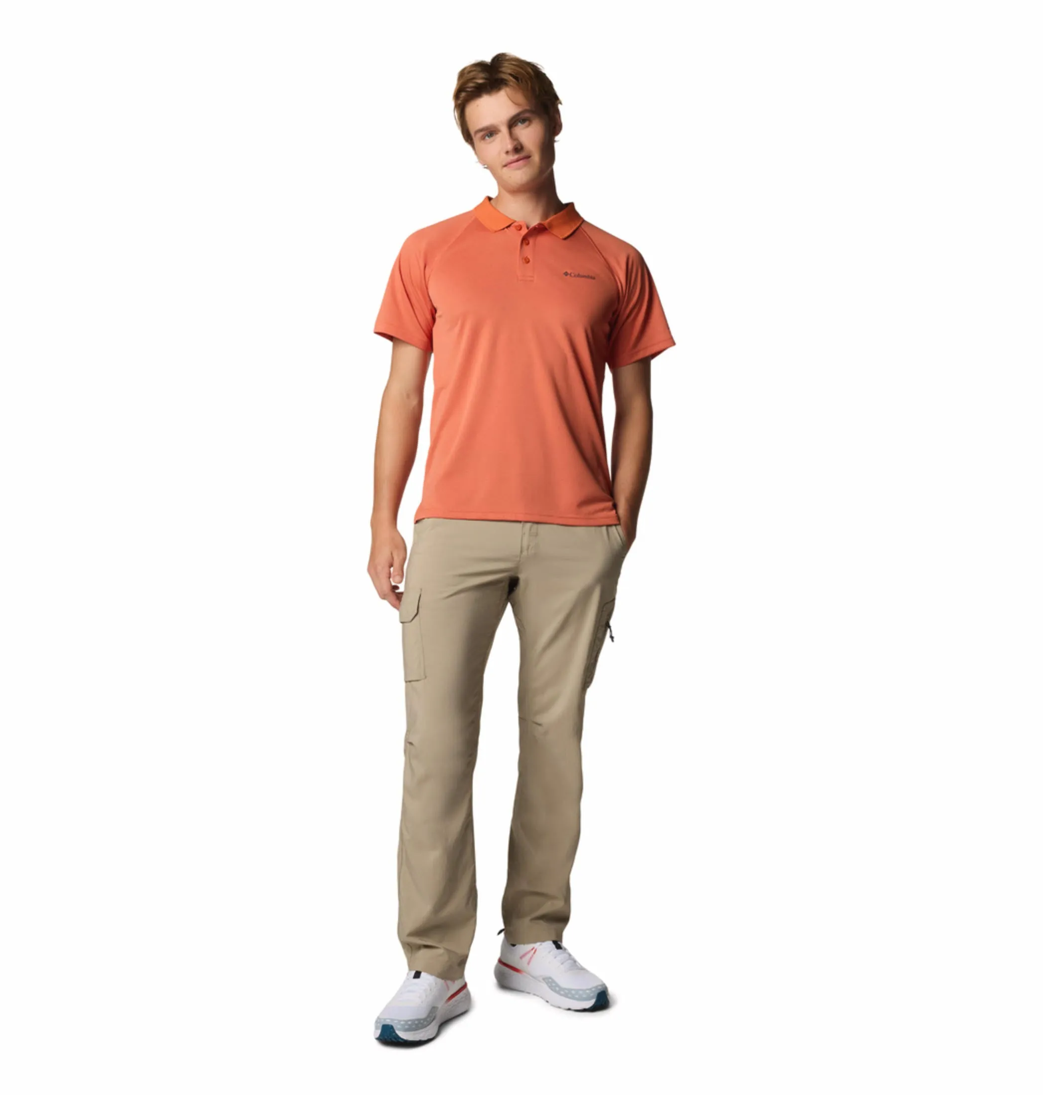 Columbia Men Red Omni-Shade Alpine Chill Pro Polo Tshirt