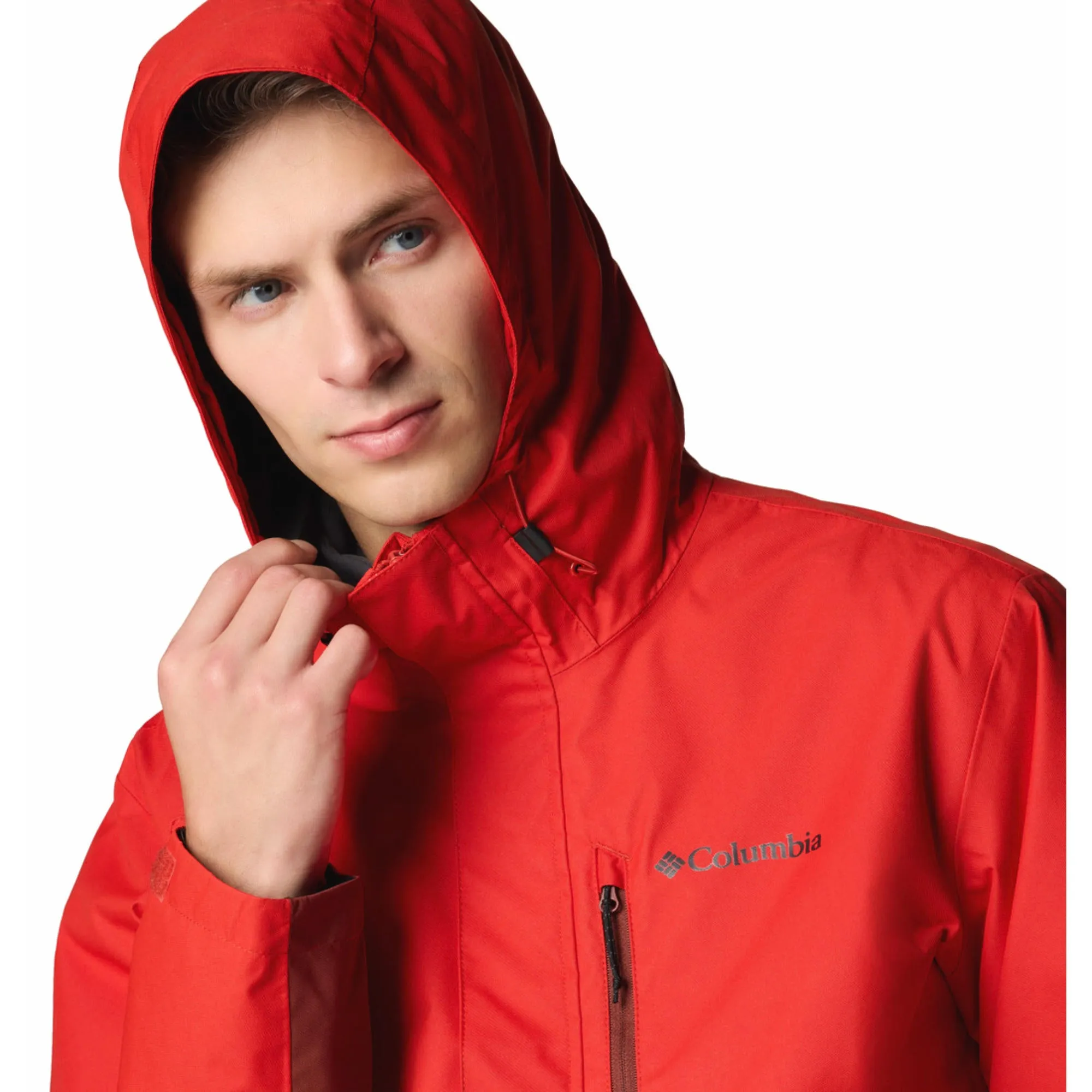 Columbia Men Red Omni-Tech Hikebound II Waterproof Rain Jacket