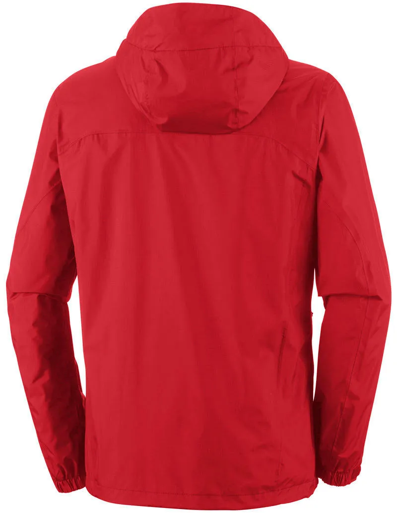 Columbia Men Red Omni-Tech Pouring Adventure Waterproof Rain Jacket