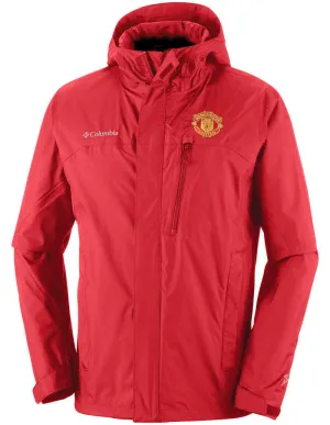 Columbia Men Red Omni-Tech Pouring Adventure Waterproof Rain Jacket