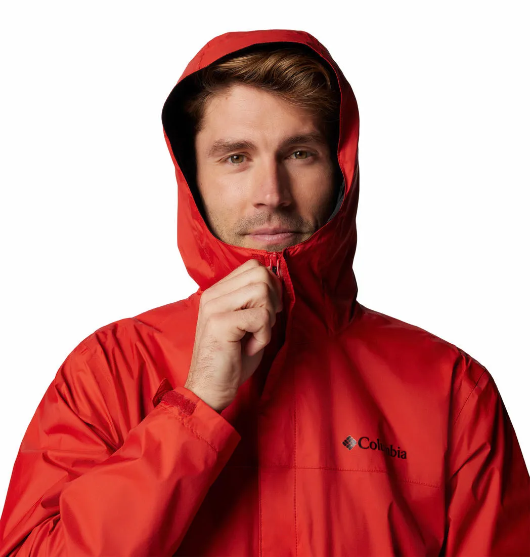 Columbia Men Red Omni-Tech Watertight II Waterproof Rain Jacket