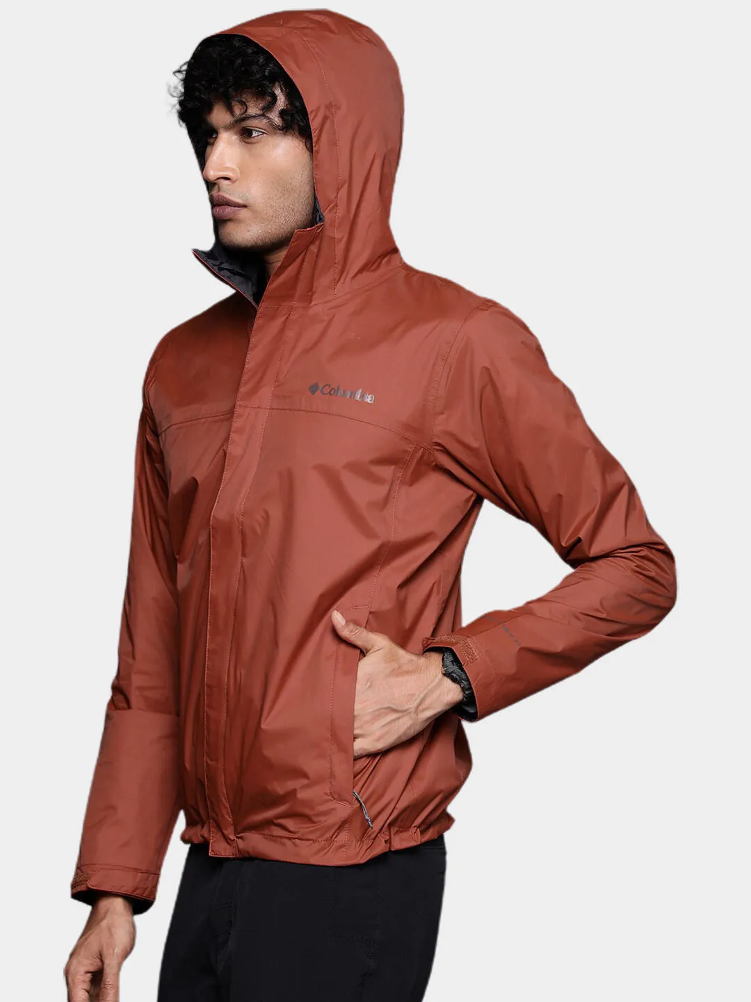 Columbia Men Red Omni-Tech Watertight II Waterproof Rain Jacket