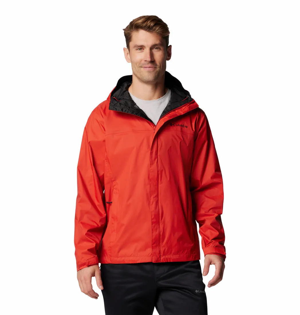 Columbia Men Red Omni-Tech Watertight II Waterproof Rain Jacket
