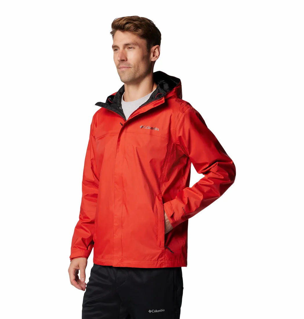 Columbia Men Red Omni-Tech Watertight II Waterproof Rain Jacket