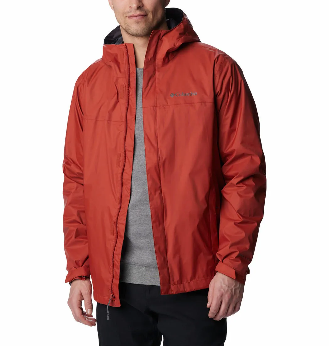 Columbia Men Red Omni-Tech Watertight II Waterproof Rain Jacket