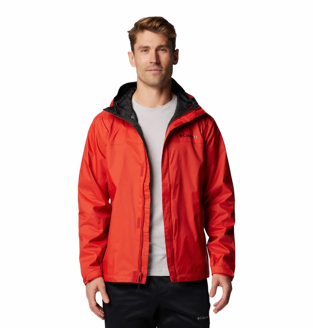 Columbia Men Red Omni-Tech Watertight II Waterproof Rain Jacket