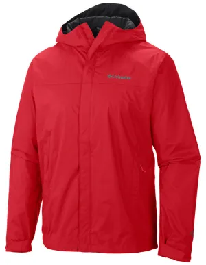 Columbia Men Red Omni-Tech Watertight II Waterproof Rain Jacket