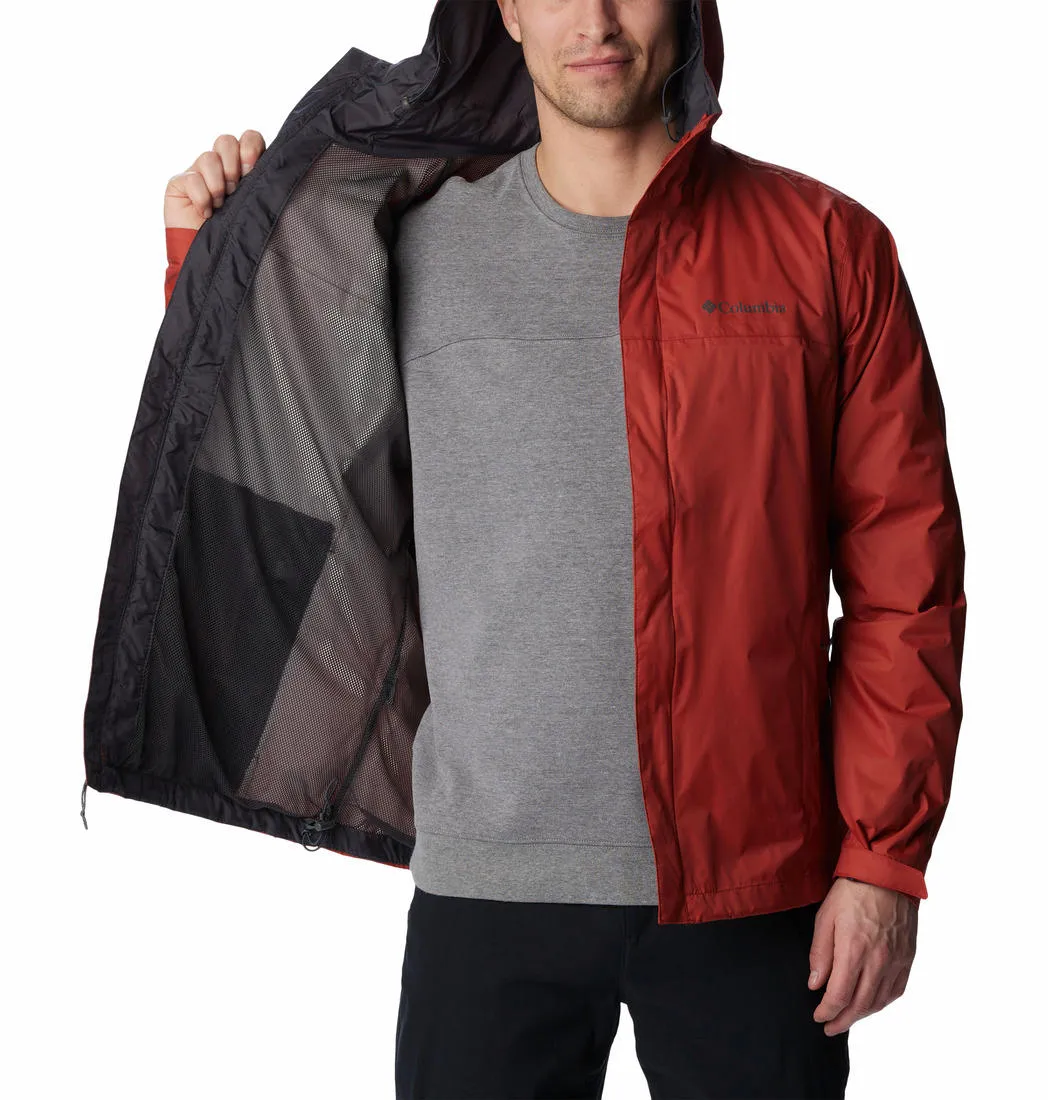 Columbia Men Red Omni-Tech Watertight II Waterproof Rain Jacket