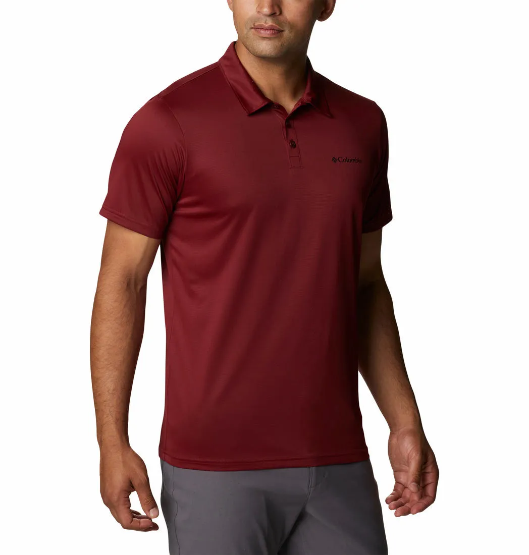Columbia Men Red Omni-Wick Hike Polo Tshirt