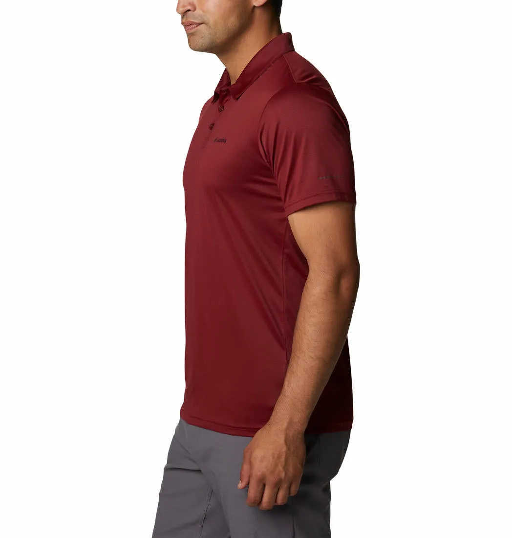 Columbia Men Red Omni-Wick Hike Polo Tshirt
