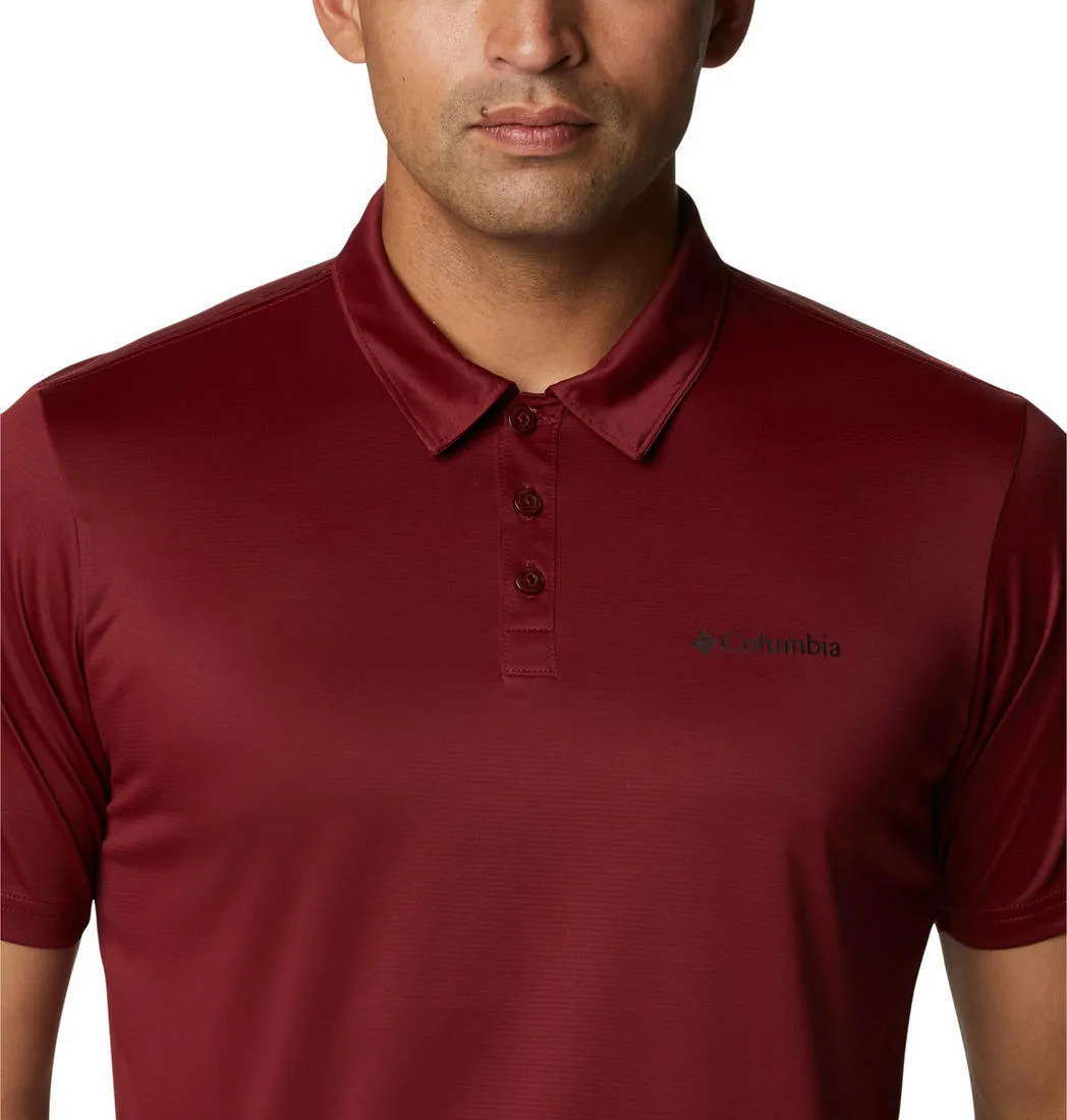 Columbia Men Red Omni-Wick Hike Polo Tshirt