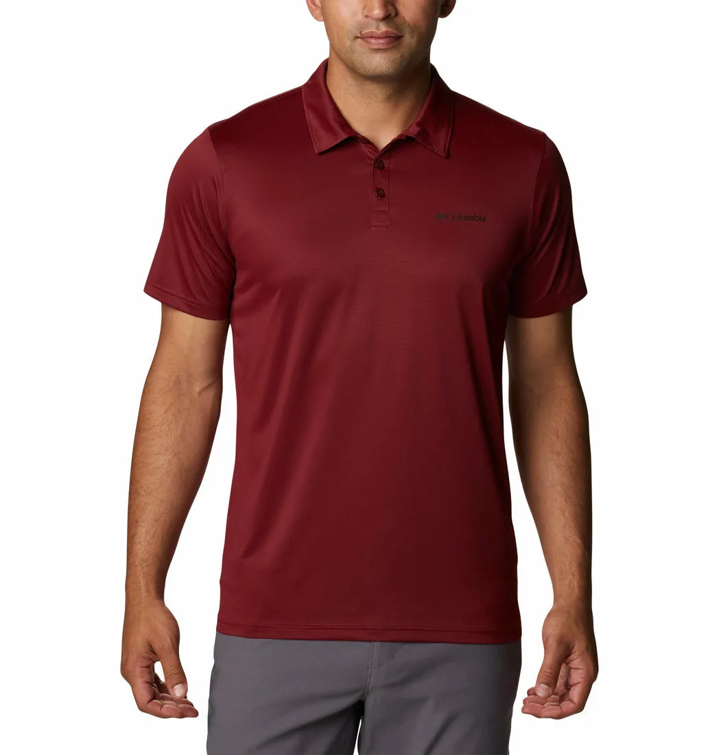 Columbia Men Red Omni-Wick Hike Polo Tshirt