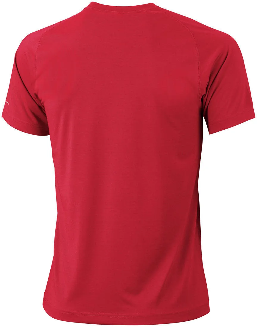 Columbia Men Red Omni-Wick Mountain Tech III Crew Tshirt