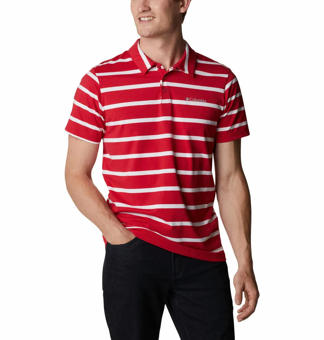 Columbia Men Red Omni-Wick Sun Trek Polo Tshirt