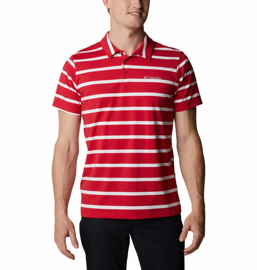 Columbia Men Red Omni-Wick Sun Trek Polo Tshirt