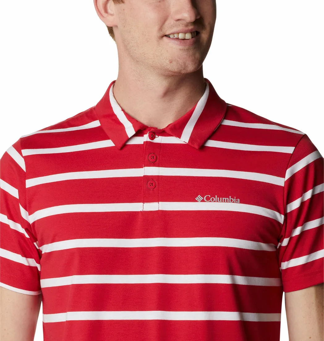 Columbia Men Red Omni-Wick Sun Trek Polo Tshirt
