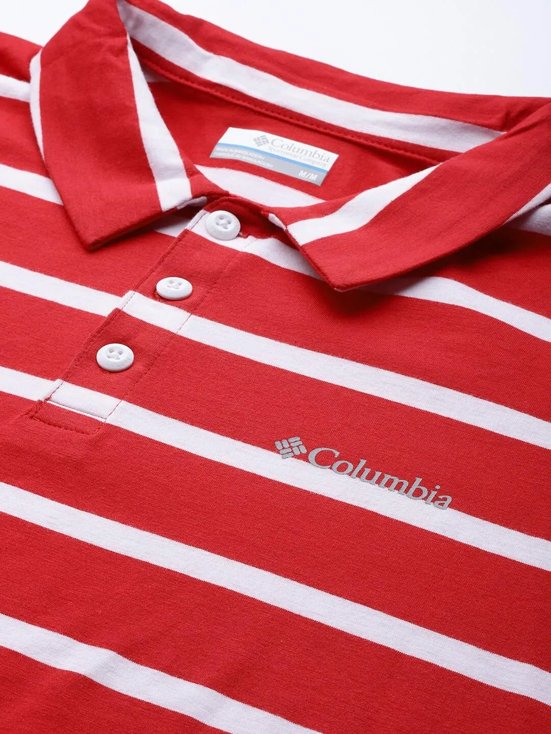 Columbia Men Red Omni-Wick Sun Trek Polo Tshirt