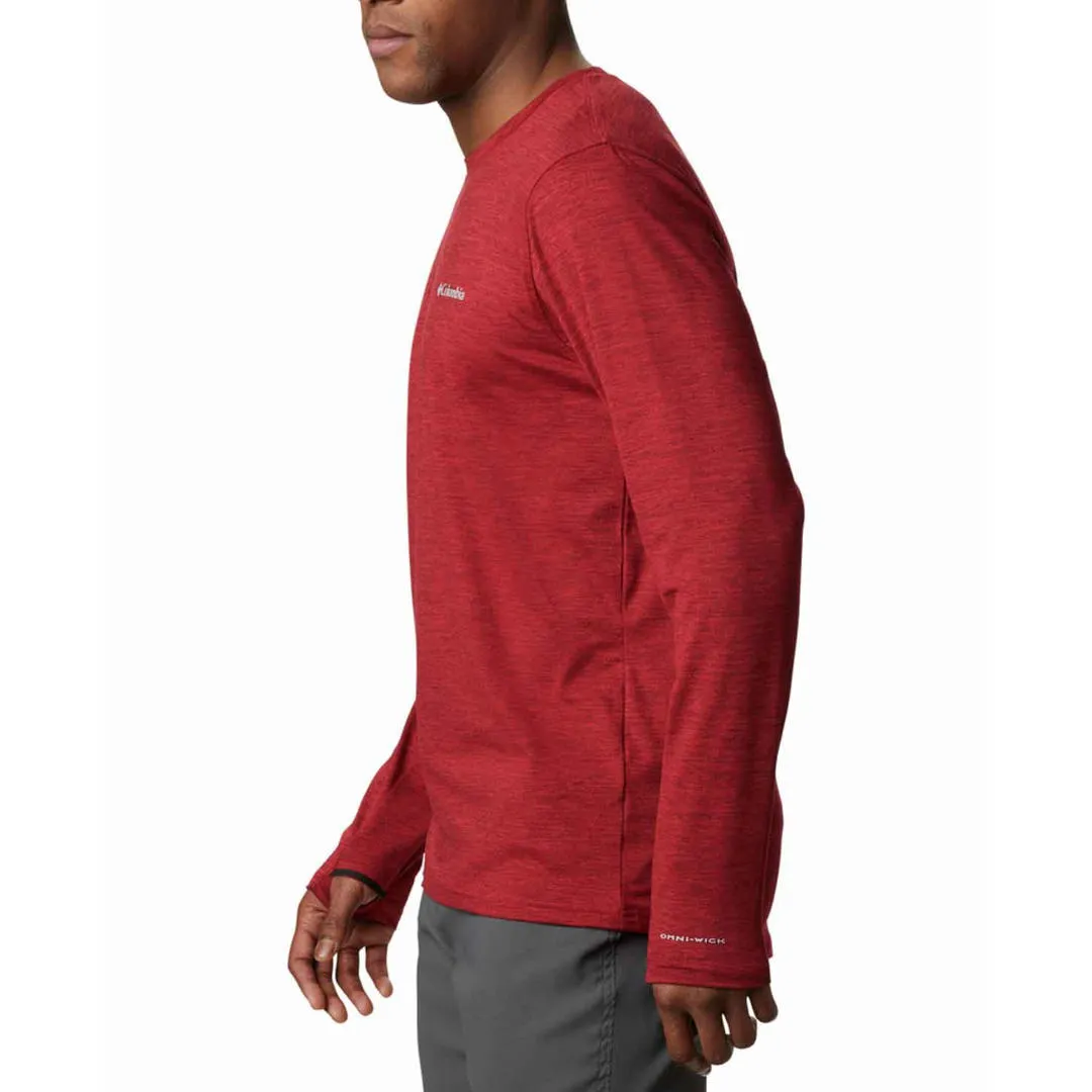 Columbia Men Red Omni-Wick Tech Trail Crew II Tshirt