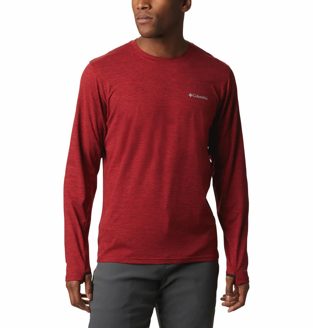 Columbia Men Red Omni-Wick Tech Trail Crew II Tshirt