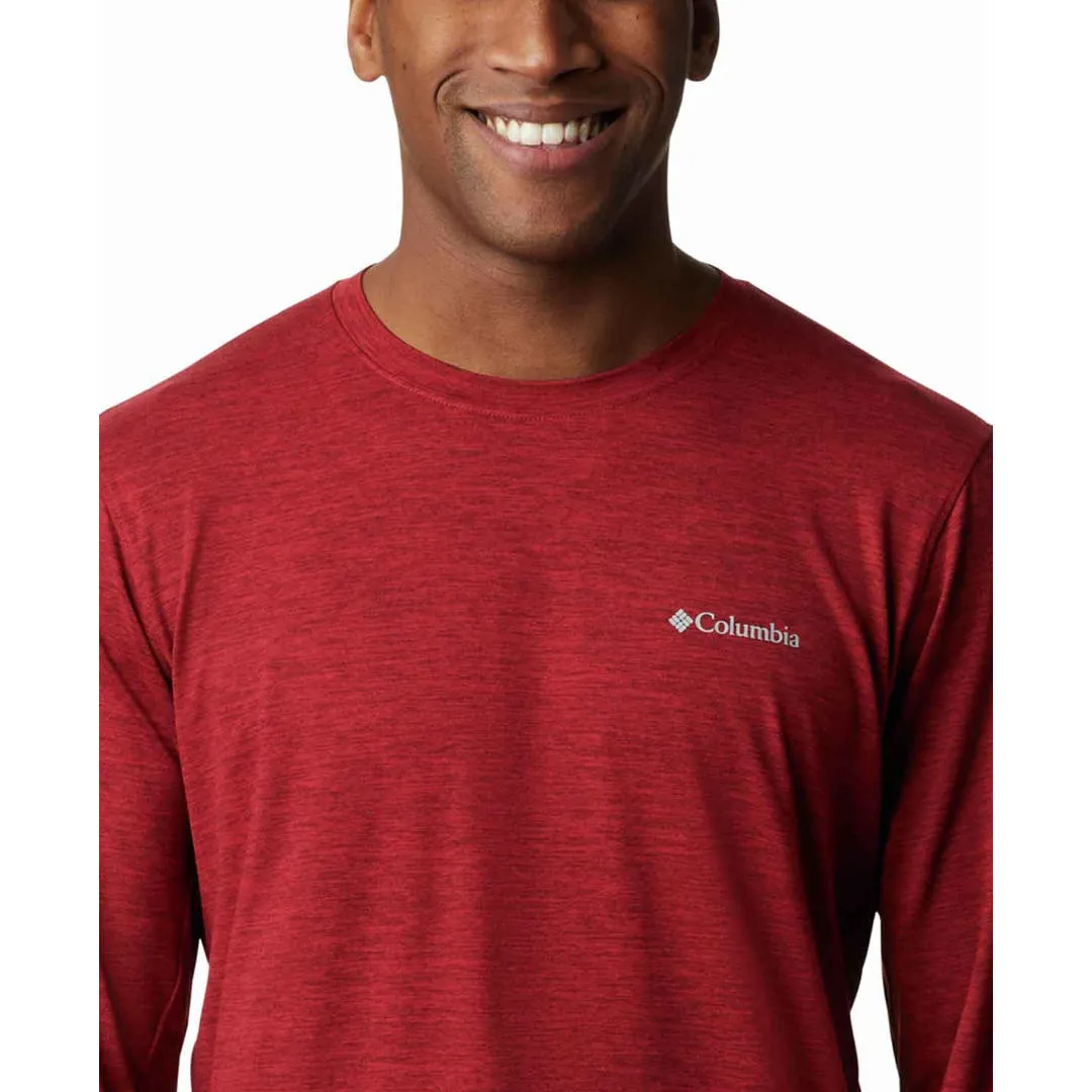 Columbia Men Red Omni-Wick Tech Trail Crew II Tshirt