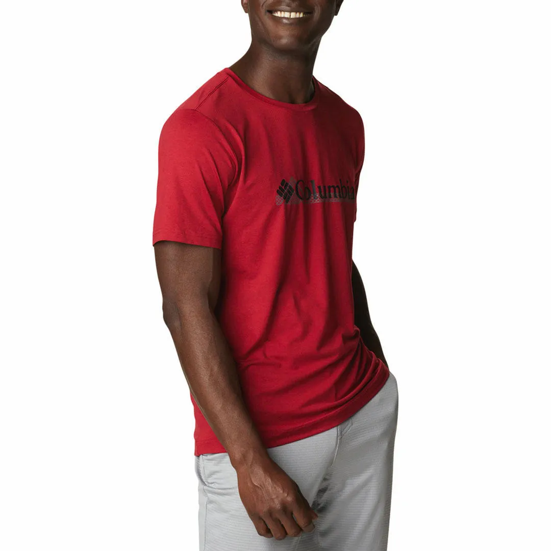 Columbia Men Red Omni-Wick Tech Trail Graphic Tshirt