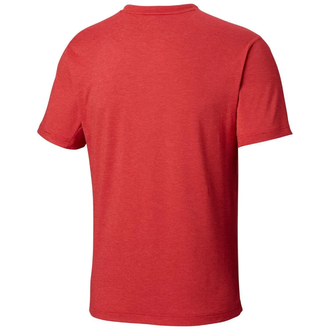 Columbia Men Red Omni-Wick Tech Trail II V Neck Tshirt