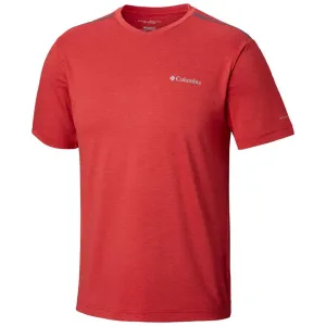 Columbia Men Red Omni-Wick Tech Trail II V Neck Tshirt
