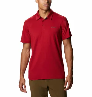 Columbia Men Red Omni-Wick Tech Trail Polo Tshirt