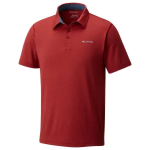 Columbia Men Red Omni-Wick Tech Trail Polo Tshirt