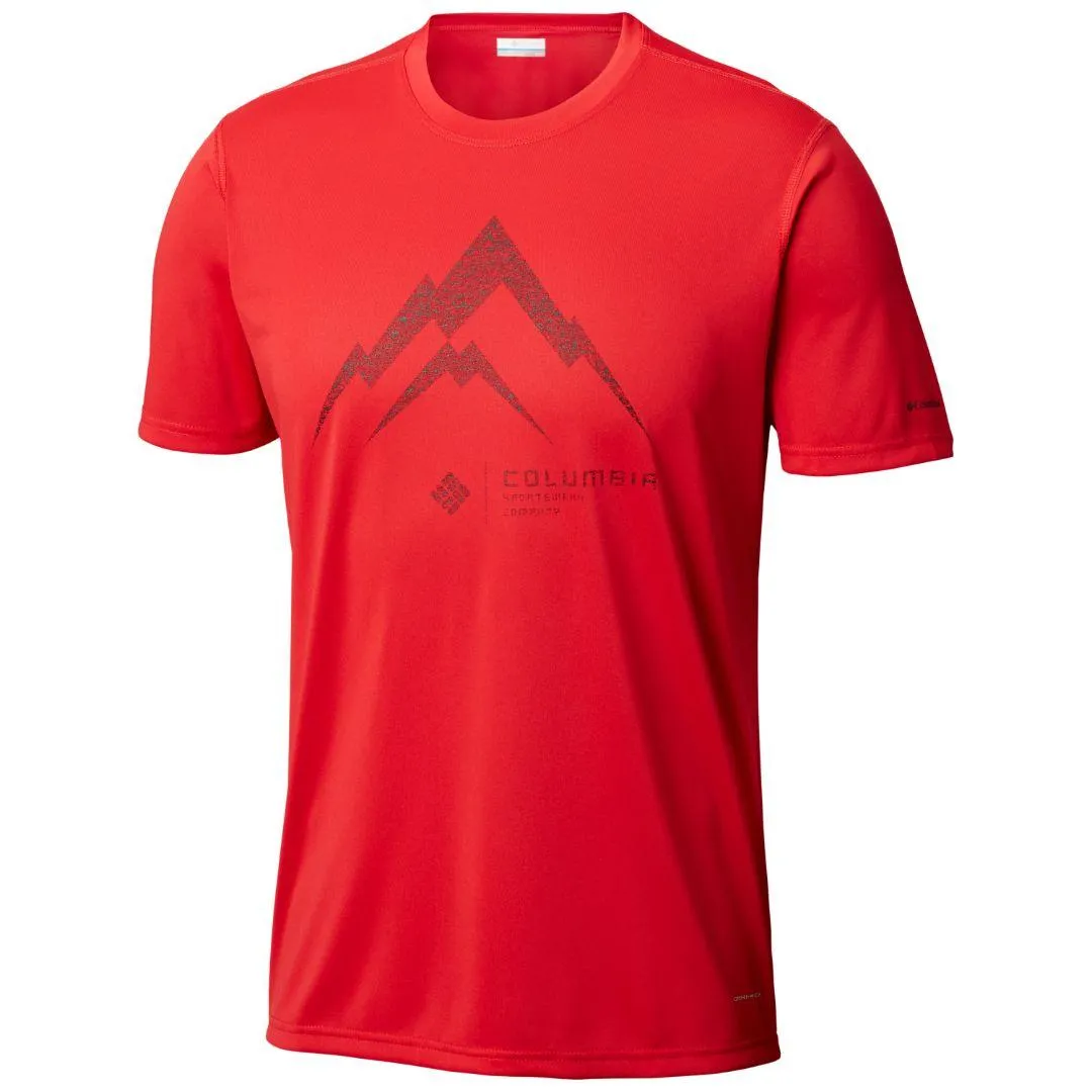 Columbia Men Red Omni-Wick Timber Trek Graphic Tshirt