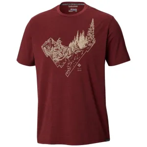 Columbia Men Red Omni-Wick Trail Shaker II Tshirt
