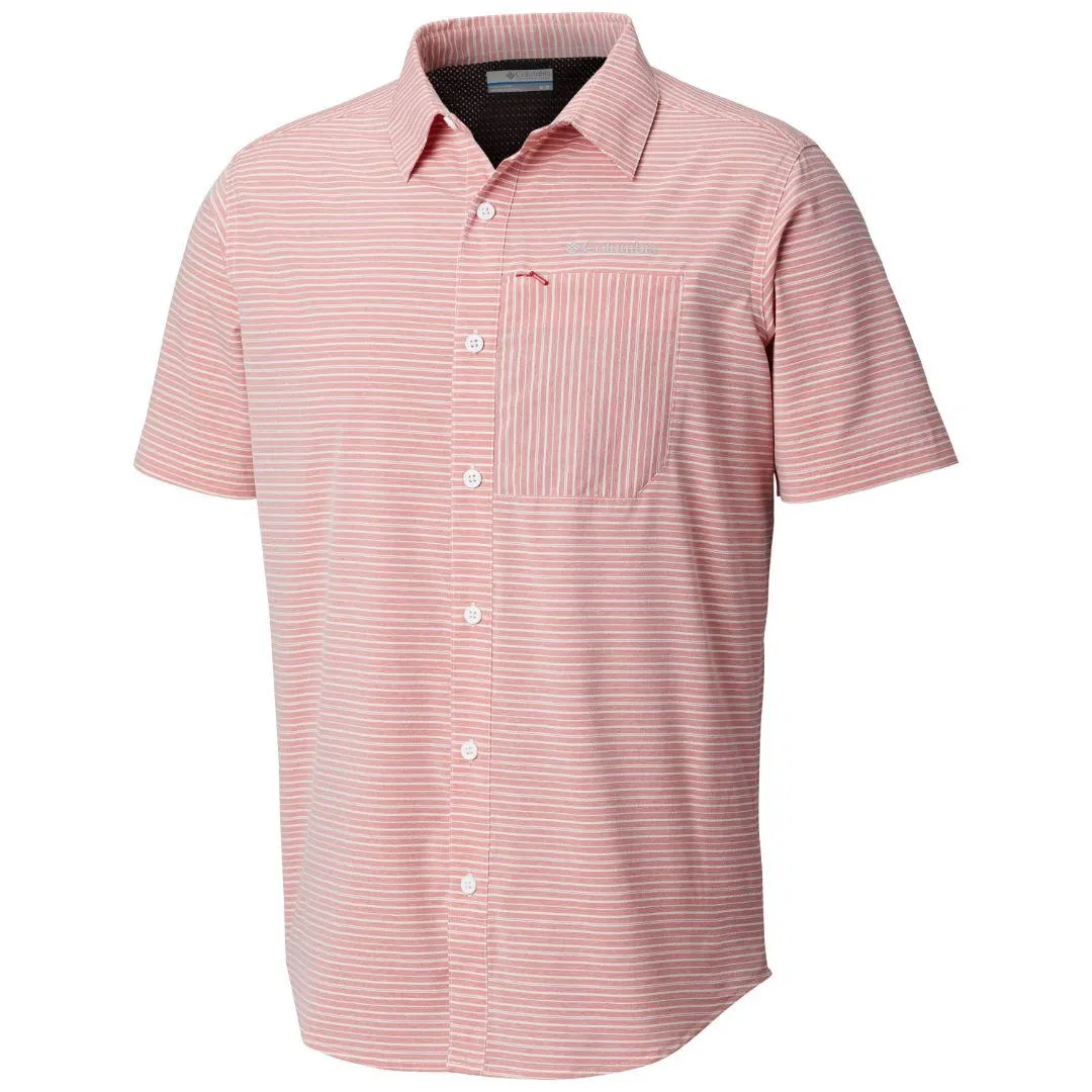 Columbia Men Red Omni-Wick Twisted Creek II Short Sleeve Shirt