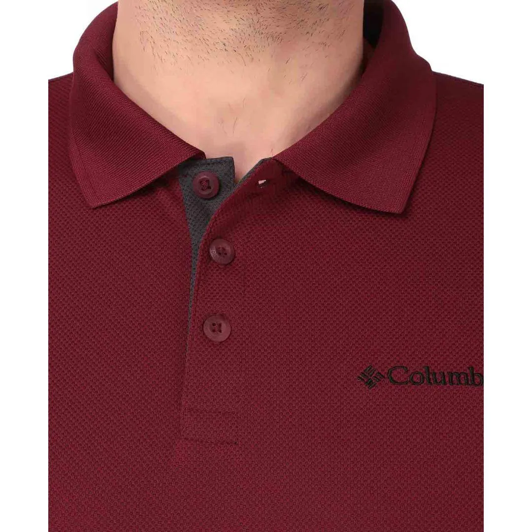 Columbia Men Red Omni-Wick Utilizer Polo Tshirt