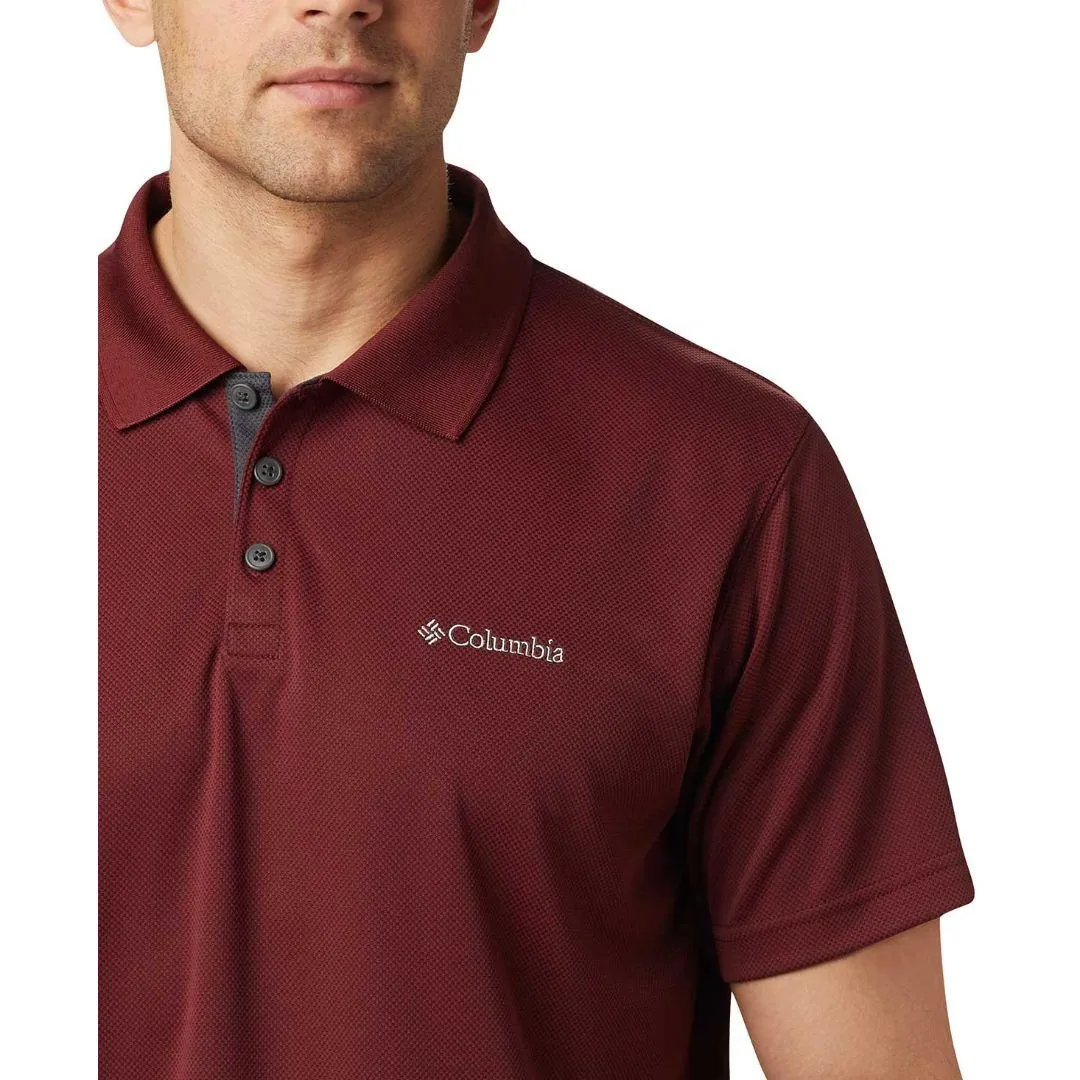 Columbia Men Red Omni-Wick Utilizer Polo Tshirt