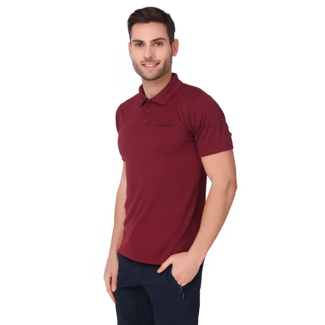 Columbia Men Red Omni-Wick Utilizer Polo Tshirt